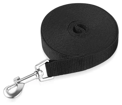 Productafbeelding van Extra lange hondenriem 5 m, zwart, voor training en wandelen met huisdieren