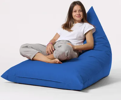 Obrázek produktu pro Hanah Home, Pyramida- FRN1194, modrá, Klasický sedací vak, 100% recyklovaný polystyren s vysokou hustotou