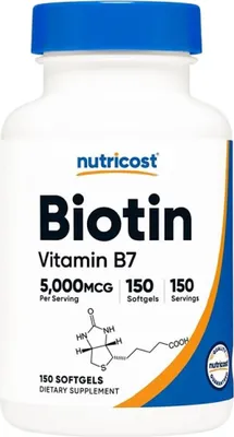 Obrázek produktu pro Nutricost | Biotin 5000 mcg | s kokosovm olejem Softgels