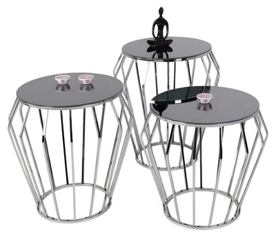Image de Table d'appoint grise moderne en métal