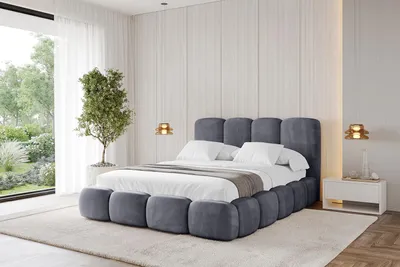 Produktbild von ALTDECOR Polsterbett mit Bettkasten und Lattenrost, Bett mit Matratze H3/H4, Kopfteil, Boxbett, Doppelbett mit Stauraum - KALA 200x200 Dunkelgrau