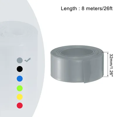Produktbild von 8m L?nge PVC Schrumpfschlauch 20mm ID, 32mm Flachbreite Isolierschlauch Wasserdicht Schutzschlauch, Verh?ltnis 2:1 Schrumpfschl?uche fš¹r 18650 21700 AA AAA Batterien, Silber