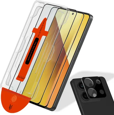 Produktbild von 2-Pack Xiaomi Redmi Note 13 5G Displayschutzfolie & 1-Pack Kameraschutz - Gehärtetes Glas | [Automatische Installation] - Blasenfrei