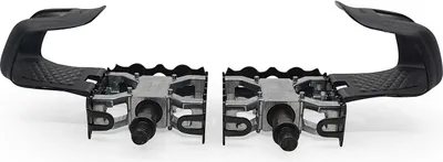 Produktbild von Singlespeed Fixie Rennradpedale aus Aluminium mit Pedalhaken, 1/2 Zoll, Schwarz