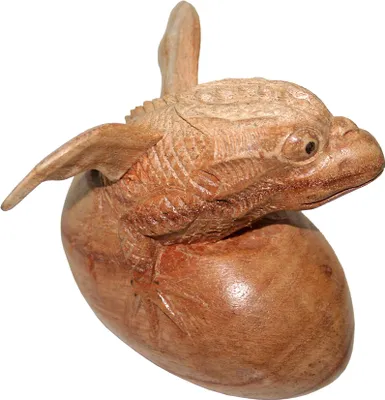Produktbild von Dekoartikel Drachen-Ei aus Holz, 9 cm Höhe