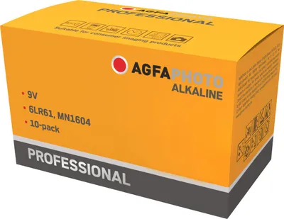Produktbild von Agfaphoto Batterie Alkaline, E-Block, 6LR61, 9V Professional, Retail Box (10-Pack)