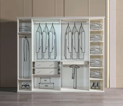 Immagine prodotto di Armadio in vetro design camera da letto moderna 234 cm grande