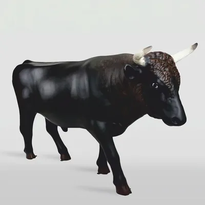 Obrázok produktu pre Casa Padrino XXL dekoratívna socha býka čierna / tmavohnedá / biela 233 cm - v životnej veľkosti