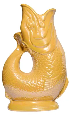 Produktbild von Gluckigluck Wasserkaraffe mit Gluckergeräusch, handgefertigt, ikonisches Design, Farbe:Gelb schimmernd, Fassungsvermögen:1,2 L