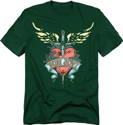 Produktbild von Bon Jovi - T-Shirt für Herren/Damen Uni TV20701 (S) (Dunkelgrün)