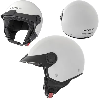 Image de Casque jet moto - Blanc - ECE 22-06 - Taille M - Visière anti-rayures