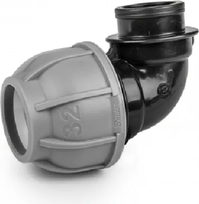 Produktbild von PE-Winkel 90° für Rohre 25mm Innengewinde 3/4" Bradas