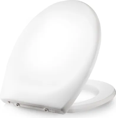Produktbild von Blumfeldt Toilettensitz, Weiß, Absenkautomatik, Abnehmbar, Oval, Duroplast, Universal-Form, 37 x 5,6 x 43 cm (BxHxT), Lochabstand 135-175 mm, 2,7 kg, farbecht