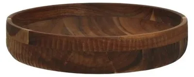 Image de Bol Pomax en bois d'acacia, couleur rouge, diamètre 25 cm, hauteur 5 cm