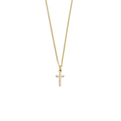 Image de Xenox XS3522GK Chaîne avec pendentif Femme Croix Zirconia Argent Doré