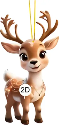 Produktbild von 2D-Rentier-Auto-Rückspiegel-Anhänger aus Acryl, Cartoon-Elch-Weihnachtsbaumschmuck, Auto-Innenausstattung für Fenster und Wand