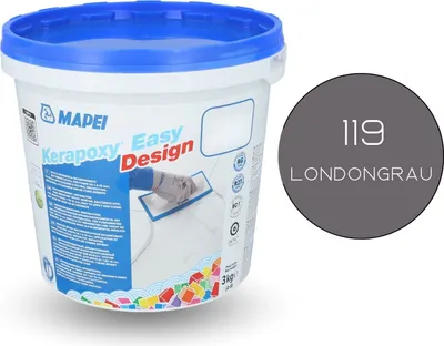 Produktbild von MAPEI® KERAPOXY Easy Design 2K 3 kg 119 londongrau Epoxidharz-Fugenmörtel-Klebstoff Fliesenfuge