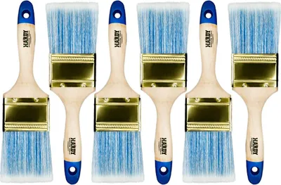 Productafbeelding van Hardy Werkzeuge: Set van 6 platte kwasten, 60 mm, serie 42, lakkwasten voor hout