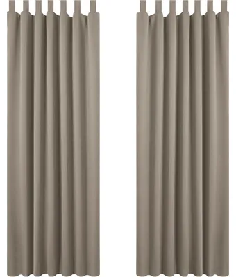 Produktbild von Verdunkelungsvorhang Schlaufen Gardinen Blickdicht Thermovorhang Kälteschutz Hitzeschutz 290x140 cm Taupe 2er Set