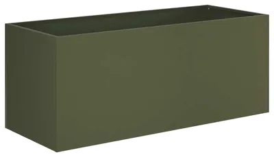 Image de vidaXL Jardinière pour l'extérieur, vert olive, 80 x 40 x 40 cm, en acier laminé à froid