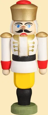 Produktbild von Christbaumschmuck König weiß (9cm) Nussknacker von Seiffener Volkskunst