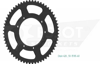 Produktbild von Esjot Kettenrad 428 56z Stahl schwarz