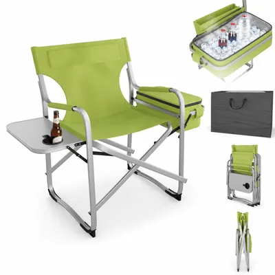 Produktbild von ONBEST Campingstuhl | mit 16L Kühltasche | Seitentisch | 150 kg | Getränkehalter | Oxford 600D*300D Gewebe