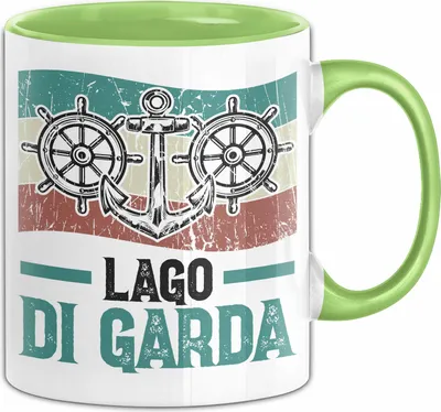 Produktbild von Gardasee Tasse Geschenk Italien Urlaub Largo Die Garda Kaffee-Becher (Grün)
