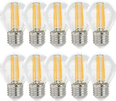 Produktbild von 10 x LED Filament Leuchtmittel Tropfenform Kugel 4W E27 klar 340lm extra warmweiß 1800K