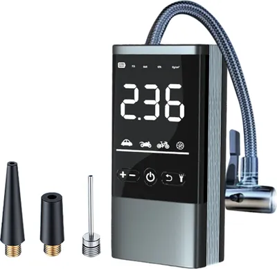 Produktbild von Elektrická vzduchová pumpa, multifunkční LED pumpa na pneumatiky, digitální displej, vzduchový kompresor, pumpička na pneumatiky automobilů, motocyklů a jízdních kol, pumpička na nafukování míčů