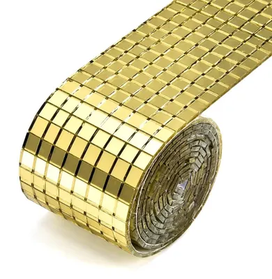 Productafbeelding van Solidchoice - 2 Rollen Zelfklevende Spiegel Mozaïektegels voor DIY Decoratie