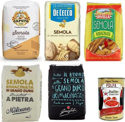 Produktbild von TESTPAKET Molisana De Cecco Divella Caputo Semola Grano Duro Rimacinata Hartweizengries 5x 1kg + Italian Gourmet polpa 400g