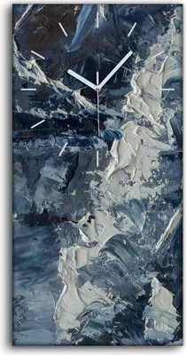 Produktbild von Leinwand Uhr Küche Wohnzimmer Bild Geräuschlos 30x60 Malerei Abstrakte Kunst - weiße Hände