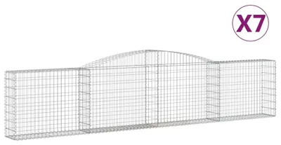 Imagen del producto de vidaXL: 7 gabiones con forma de arco, 400x30x80/100 cm, hierro galvanizado