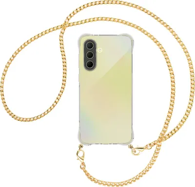 Produktbild von Handykette Backcover-Schutzhülle mit Band (Metall goldfarben) für Samsung A36 5G - goldfarbene Kette