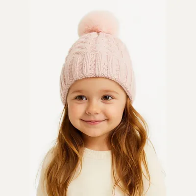 Image de Bonnets d'hiver Minoti roses, tailles 146 et 164, pour filles