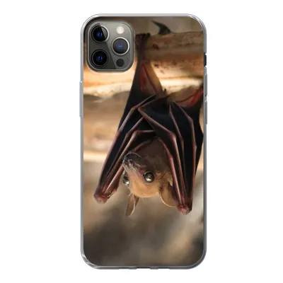 Produktbild von MuchoWow® Handyhülle Schutzhülle Hülle für iPhone 12 Pro Max Baby - Fledermaus - Holz Silikon Softcase Handy Hülle - Hartschale