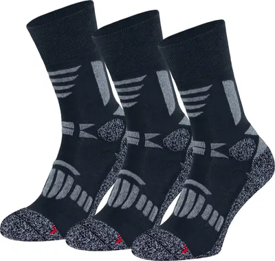 Produktbild von OCERA HIKE-Trekking/Wander Socken für Damen & Herren, 3 Paar Socken - grau, 35-38