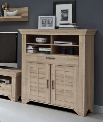 Immagine prodotto di Credenza cassettiera 114cm rovere bianco 2 ante