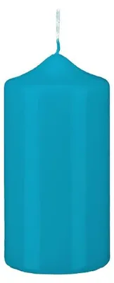 Produktbild von Spitzkopf Stumpen Kerzen Ocean Blau 30 x Ø 10 cm, 6 Stück