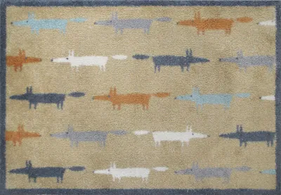 Produktbild von Kleen-Tex Schmutzfangmatte Waschbar - Super-Absorbierende Baumwolle, Rutschfest - Running Mr Fox Multi - 60 x 85cm