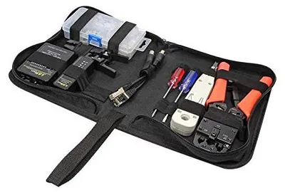 Netzwerk-Werkzeugset mit Tester, Crimpzange, Steckern & Zangen