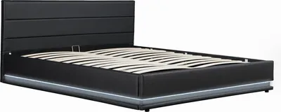 Image de Lit LED avec coffre "Anastasia" - 140 x 190 cm - Noir