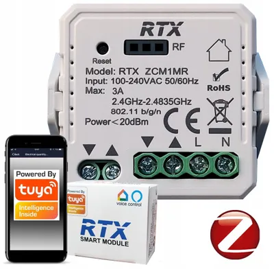 Obrázek produktu pro Řídicí jednotka pro žaluzie TUYA ZigBee, určená pro montáž do zdi