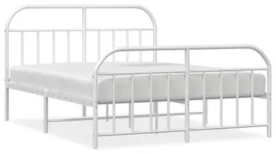 Obrázok produktu pre vidaXL Posteľná posteľ s čelom a nohami kovová biela 140x200 cm