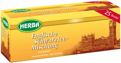 Zdjęcie produktu dla Herba English czarna herbata aromatyzowana 25 torebek 37g