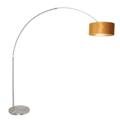 Produktbild von Steinhauer Stehleuchte Sparkled Light 1-flammig Stahl gebürstet / Velours Gold 42x165cm