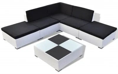 Obrázek produktu pro vidaXL 6dílná zahradní lounge souprava s polštáři Poly ratan bílá