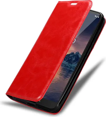 Immagine prodotto di Cadorabo cover per Nokia 1.3 cover protettiva in rosso custodia per cellulare cover chiusura magnetica