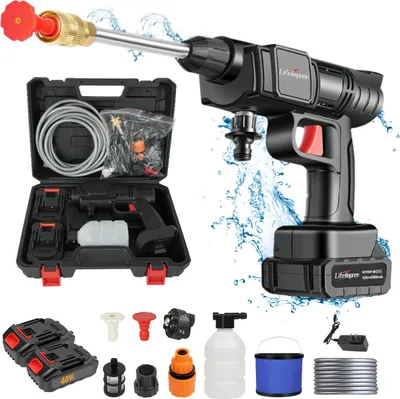 Produktbild von 7MAGIC Akku Hochdruckreiniger, Max 30 Bar Mobiler Hochdruckreiniger mit 12Ah Akku, Bürstenloser Motor, 6-in-1 Multi-Sprühdüse für Auto, Terrasse